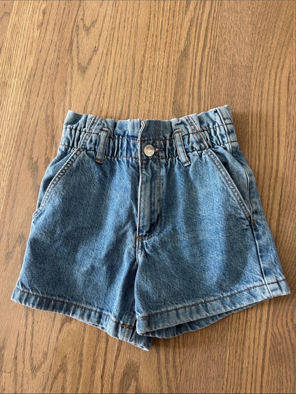 Denim&Co Medium Blue Elastic Waist Denim Shorts